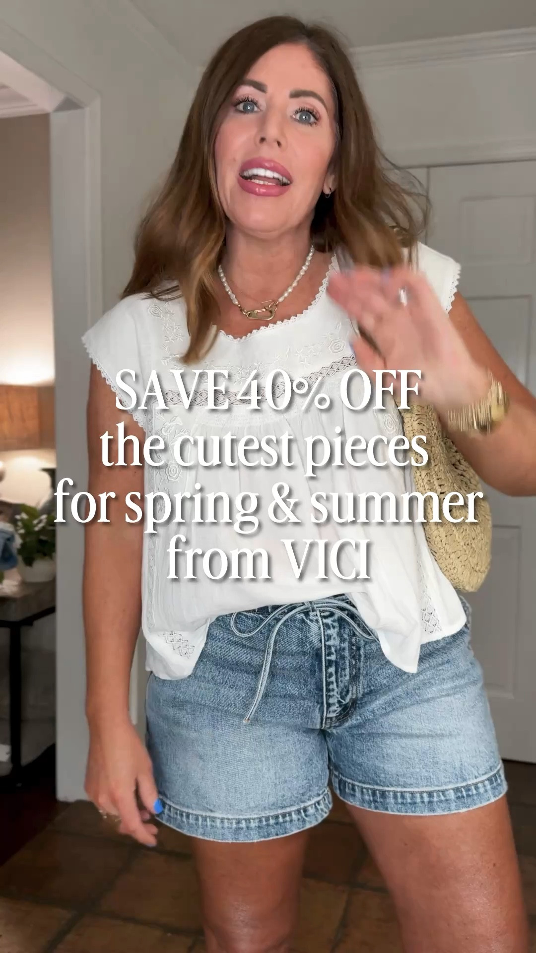 for a limited time only, ￼Save 40% off with my code MELISSAB40
Now thru the 27th!

If you want high-quality unique pieces that you won’t see everyone else wearing, then you should seriously check out these pieces from @VICI  ￼

If you have a wedding, party, vacation birthday, anything coming up or you just want to look super cute this spring and summer, they have the best selection of cute tops, dresses, denim, accessories & more!

Denim shorts/ large
White denim shorts/ 29
White top, medium
Green top, medium 
Ivory sweater vest, medium 
Saint Tropez 

Graphic tee, Large
Chambray top, large
Chambray shorts, large
Dress, medium 
Jeans, 29
Farmers Market Tee, large
Yellow muscle tee, medium
Yellow sweater vest, medium
Floral drawstring Tassel shorts/ medium

Vacation outfit ideas, cute summer outfits ￼

#LTKTravel #LTKOver40 #LTKSaleAlert
