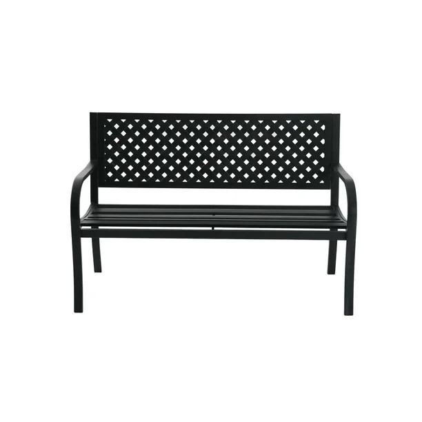 Mainstays Outdoor Durable Steel Bench - Black - Walmart.com | Walmart (US)