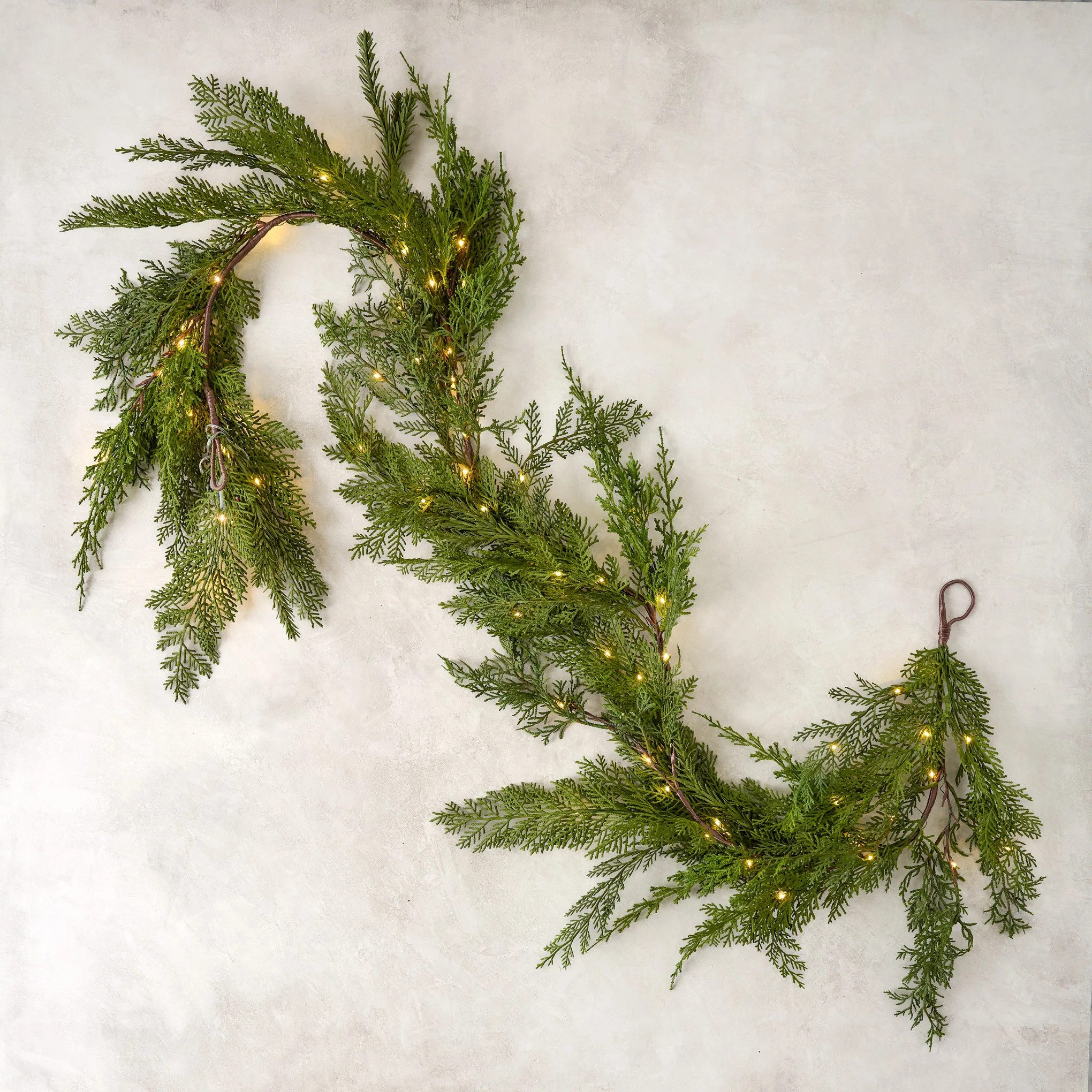 Real Touch Cedar Mix Pre-Lit Garland - 72" | Magnolia
