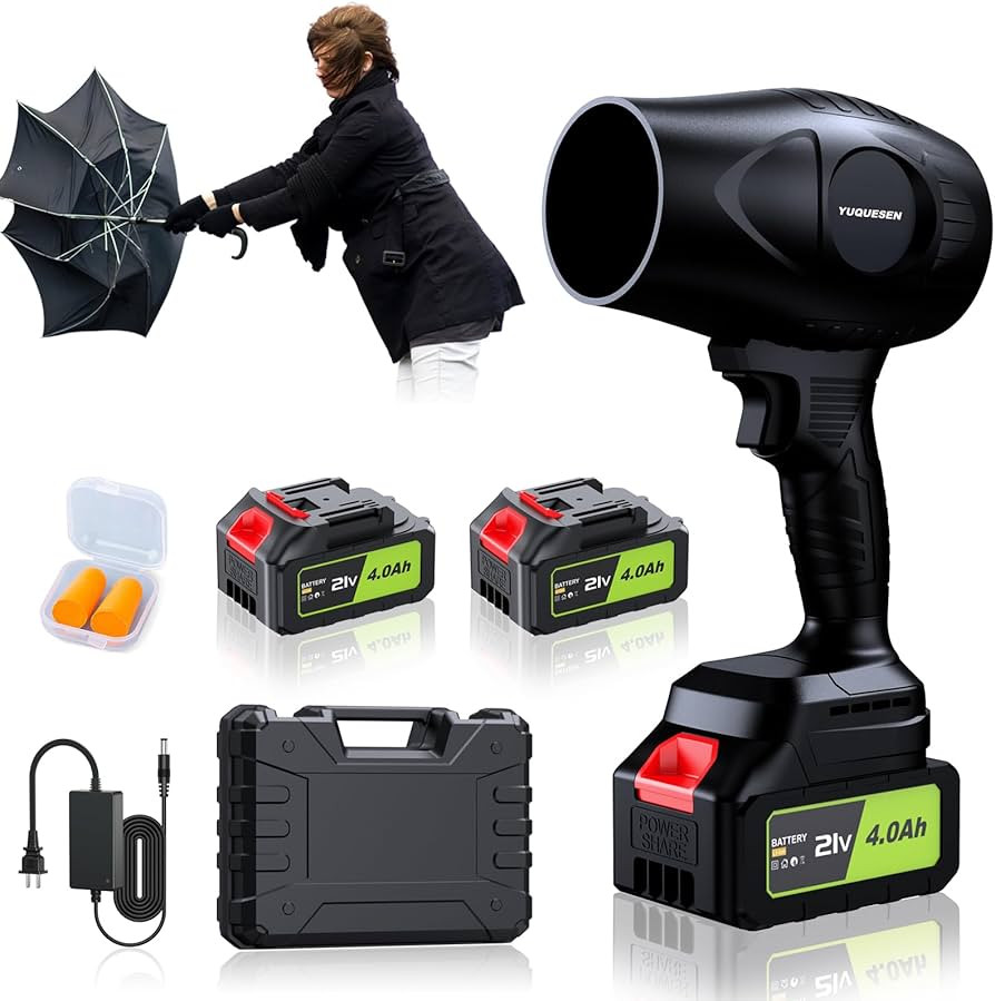 980,000 RPM Cordless Leaf Blower - 21V Electric Handheld Leaf Blower with 2\u00d74.0Ah Batteries ... | Amazon (US)