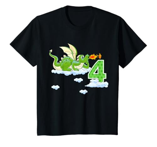 Kids Dragon 4 Year Old Birthday Outfit Boy Knight 4th Birthday T-Shirt | Amazon (US)