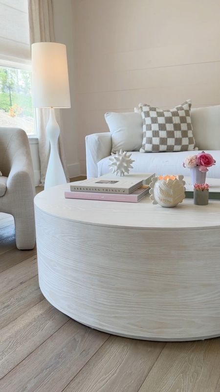 modern round light oak coffee table living room home decor 

#LTKsalealert #LTKstyletip #LTKhome