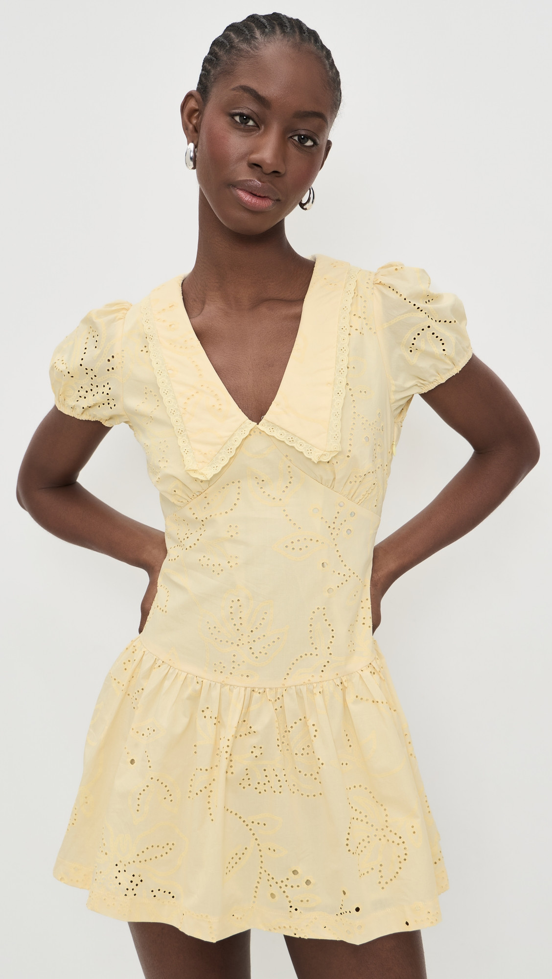 Bailey Rose Short Sleeve Mini Dress Yellow L | Shopbop