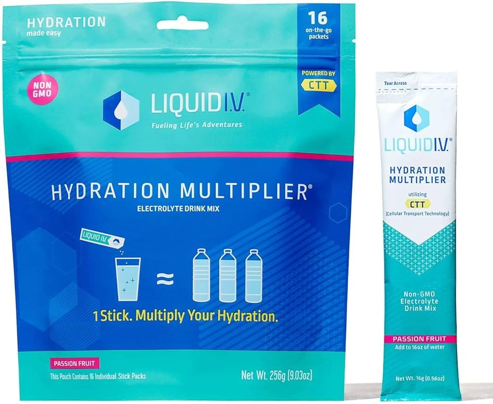 Liquid IV Passion Fruit Hydration Drink Mix 16 Count, 16 GR | Amazon (US)