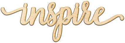 Inspire Script Wood Sign Home Decor Wall Art Unfinished Charlie 12" x 4" | Amazon (US)