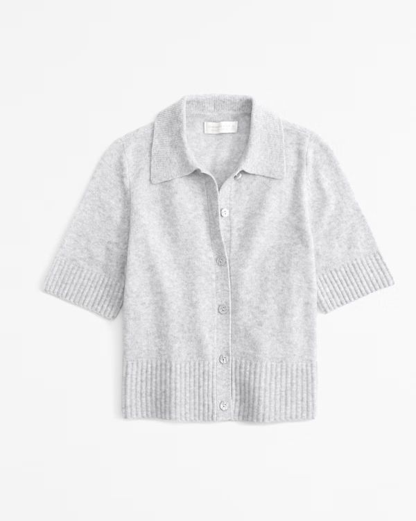 Short-Sleeve Polo Cardigan | Abercrombie & Fitch (US)