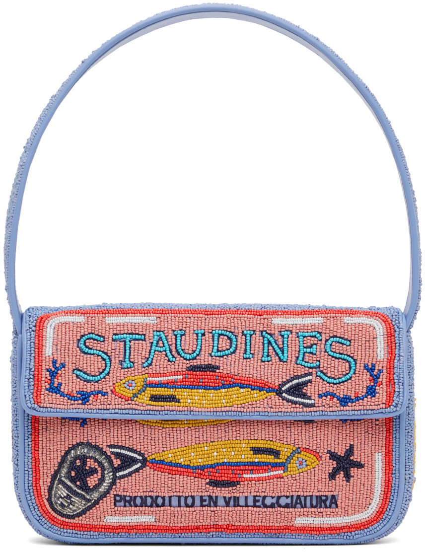 Staud Pink & Blue Tommy Beaded Bag | SSENSE