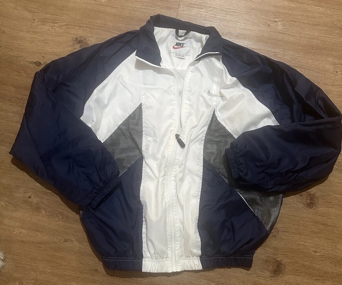 Nike Windbreaker Navy Blue And White Jacket Size Large | eBay US