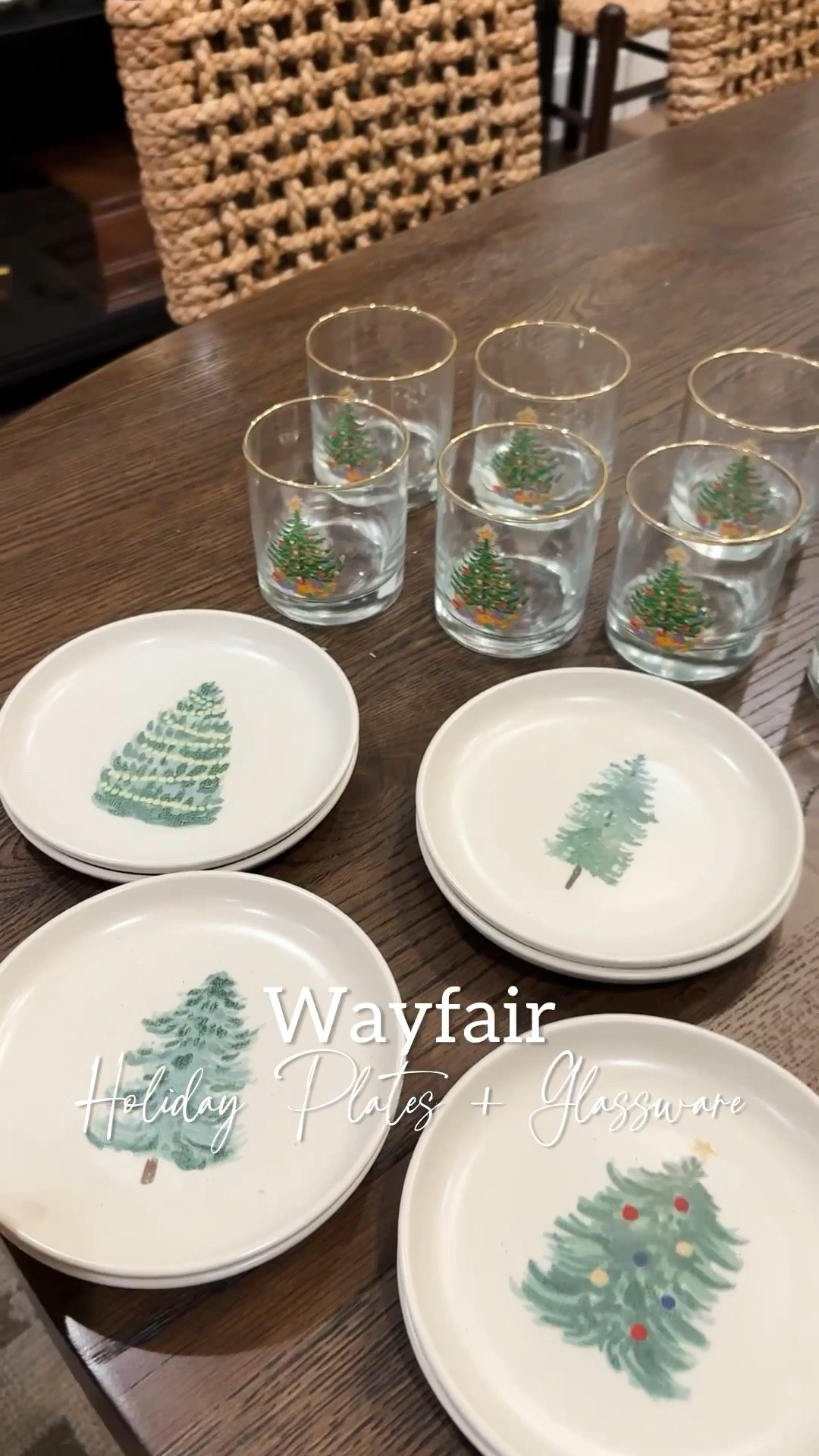 If you’re refreshing your holiday table this year, start here.

These Casafina fine stoneware plates feature festive Christmas trees, are dishwasher safe, and come 4 per set—perfect for kids, guests, and stress-free hosting. Durable, timeless, and not something you’ll only use once a year.

The Christmas tree glassware with gold rims adds just enough holiday sparkle without feeling overdone—and also makes a beautiful hostess or holiday gift.

Everything is from Wayfair, which has become my favorite one-stop shop for holiday entertaining, tableware, and seasonal home finds.

Linking all my Wayfair holiday table picks here.

@wayfair #wayfair #wayfairpartner #ad #holidaydecor #holidayentertaining #christmasplates #holidayglassware #wayfairfinds #WintheSeason