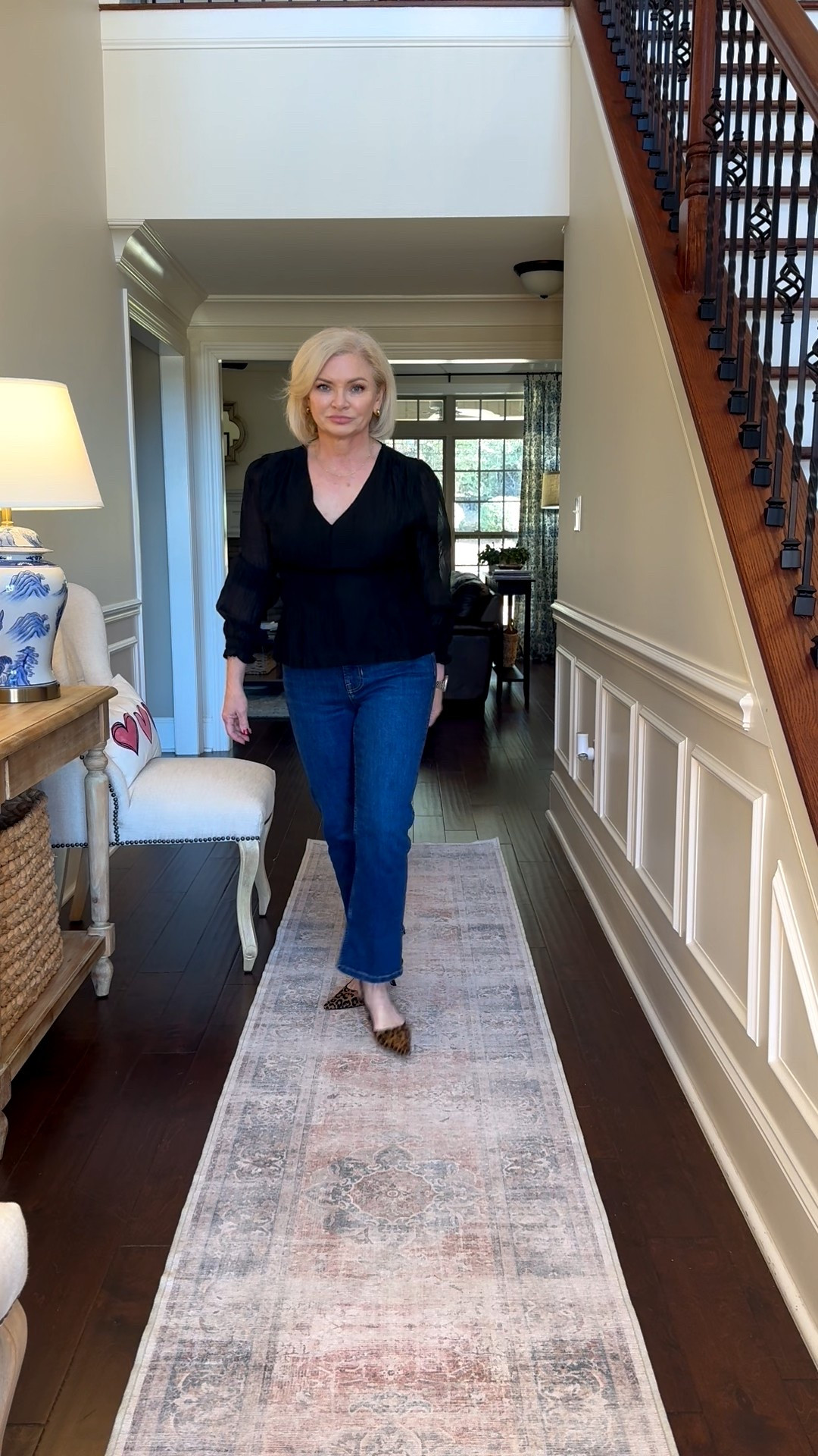 Ankle cropped denim outfit! Styled with a black blouse and leopard shoes! 

#LTKootd #LTKOver40 #LTKSeasonal