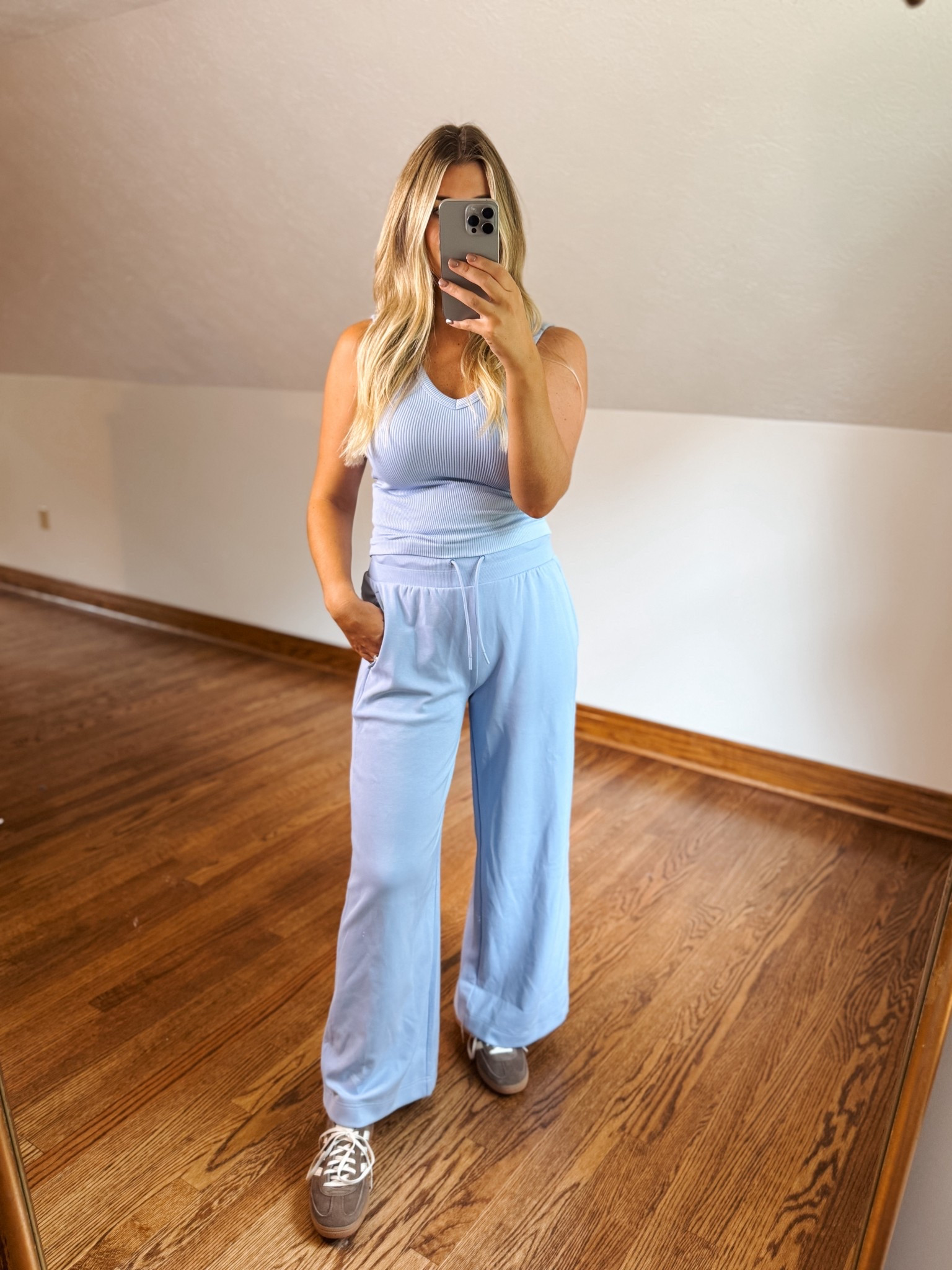 Favorite outfit for a comfy work day at home. The top is SO soft & the bottoms feel like pjs! Wearing a size M and great for tall girlies ☕️💻

#LTKStyleTip #LTKMidsize #LTKFindsUnder100