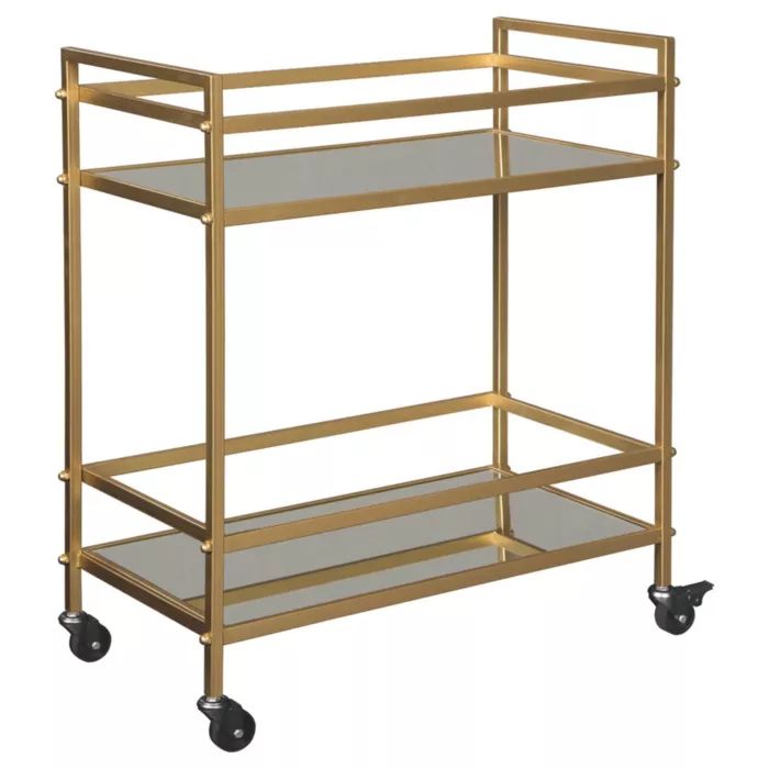 Kailman Bar Cart Gold Finish - Signature Design by Ashley | Target