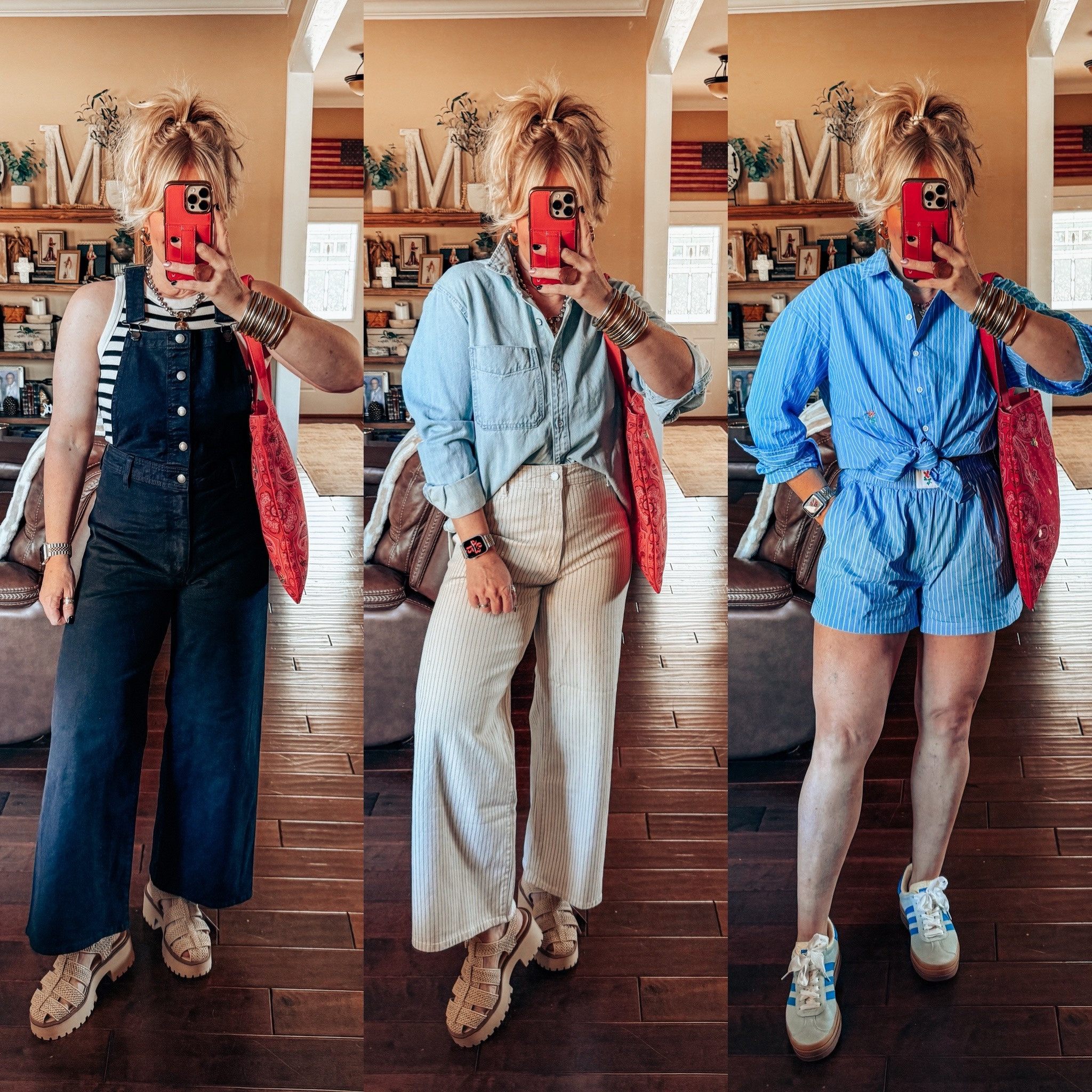 These Target 🎯 Finds are a 12/10 👏🏼👏🏼
I’m a size 8/M & 5’6 
•Black overalls - Sized up to a 10 (runs small)
•Tanks - sized down to a small
•Denim shirt - M
•Sailor striped jeans - sized up to a 10 (runs small) 
•The set is sold separately - M in both 
•Sandals - true to size 
✨Necklace is @twistedsilver save with code MANDIE20 

#LTKOver40 #LTKFindsUnder50 #LTKMostLoved