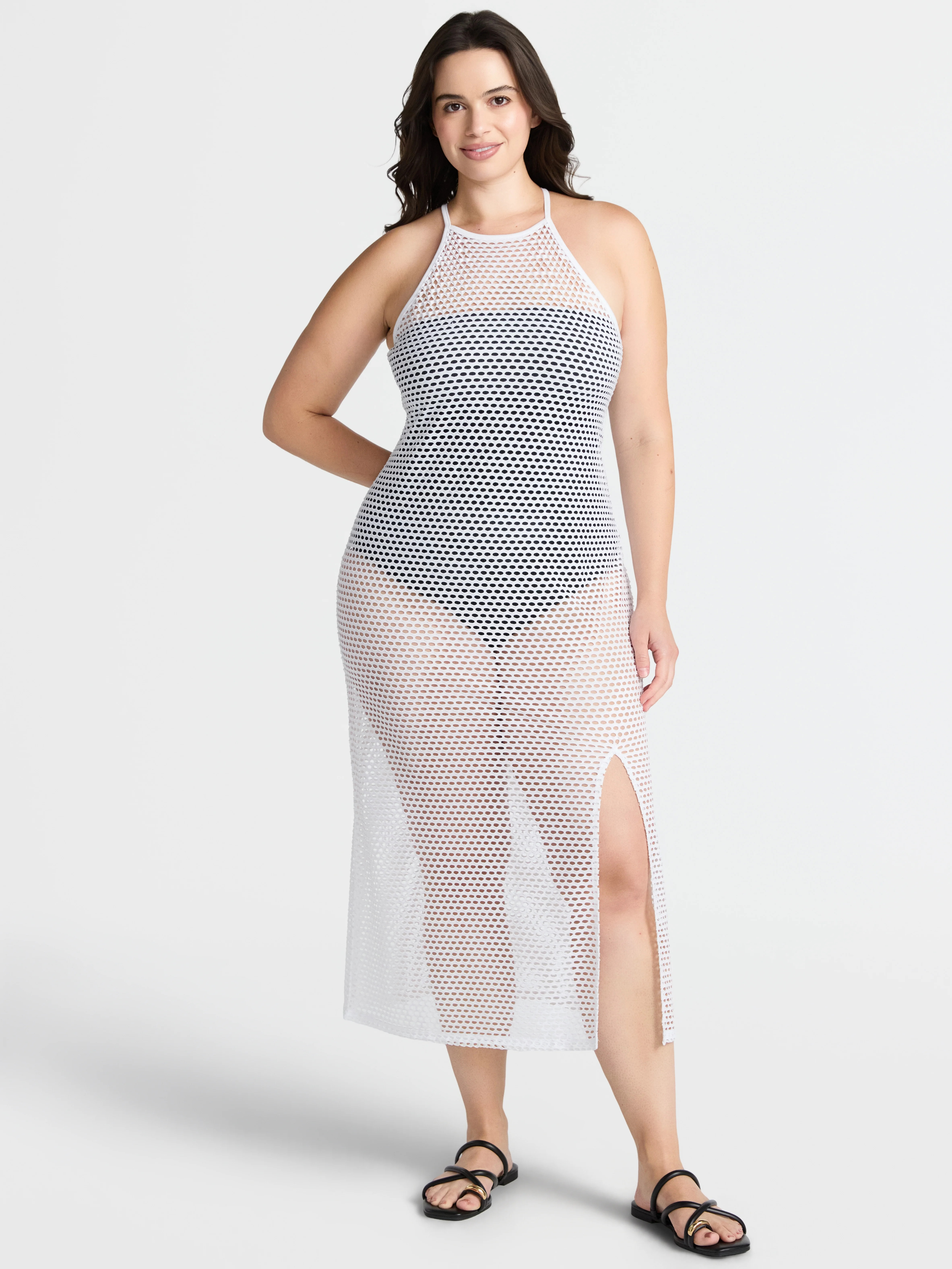 Time and Tru Women's and Women's Plus Halter Swim Coverup Dress. Sizes XS-3X | Walmart (US)
