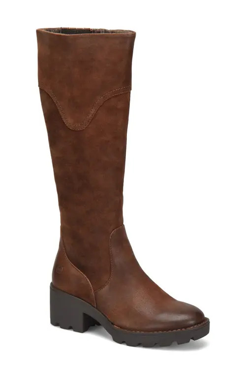 Børn Gabriella Knee High Boot in Brown Distressed at Nordstrom, Size 7 | Nordstrom