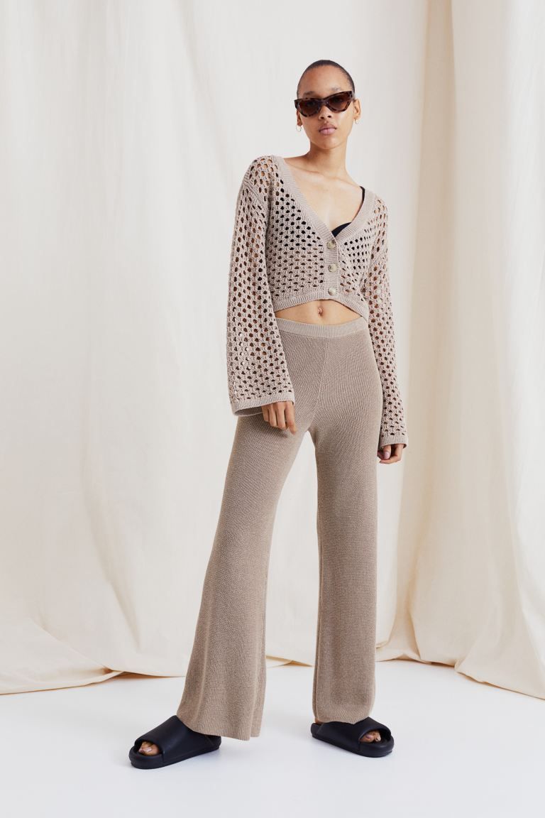 Rib-knit Linen-blend Pants | H&M (US + CA)