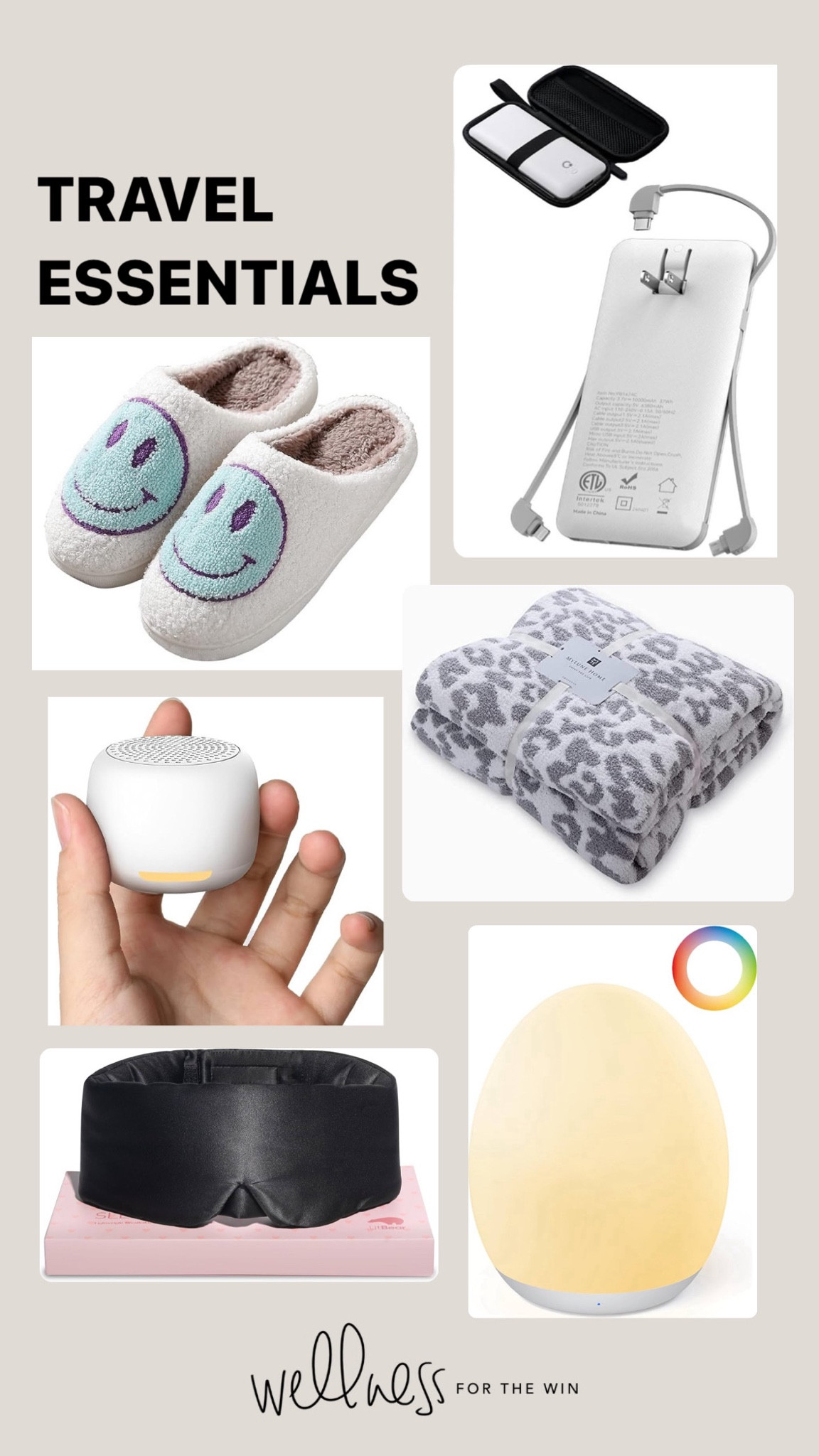 Some essentials for traveling - in a hotel or hospital - that we won’t leave home without! 

Sound machine / portable charger : blanket / slippers / sleep mask / egg night light #LTKGiftGuide 

#LTKTravel #LTKFindsUnder50