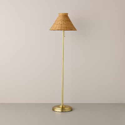 Brass with Rattan Shade Floor Lamp - Hearth & Hand™ with Magnolia | Target