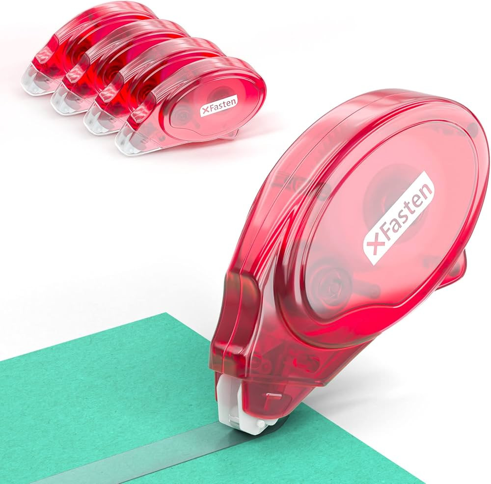 XFasten Adhesive Roller for Scrapbooking, 8mm x 30ft 4-Pack Double Sided Glue Tape Roller, Scrapb... | Amazon (US)