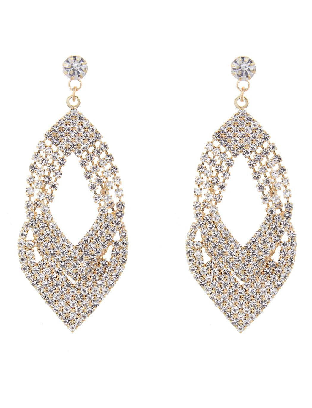 Abstract Rhinestone Teardrop Earrings | Eloquii