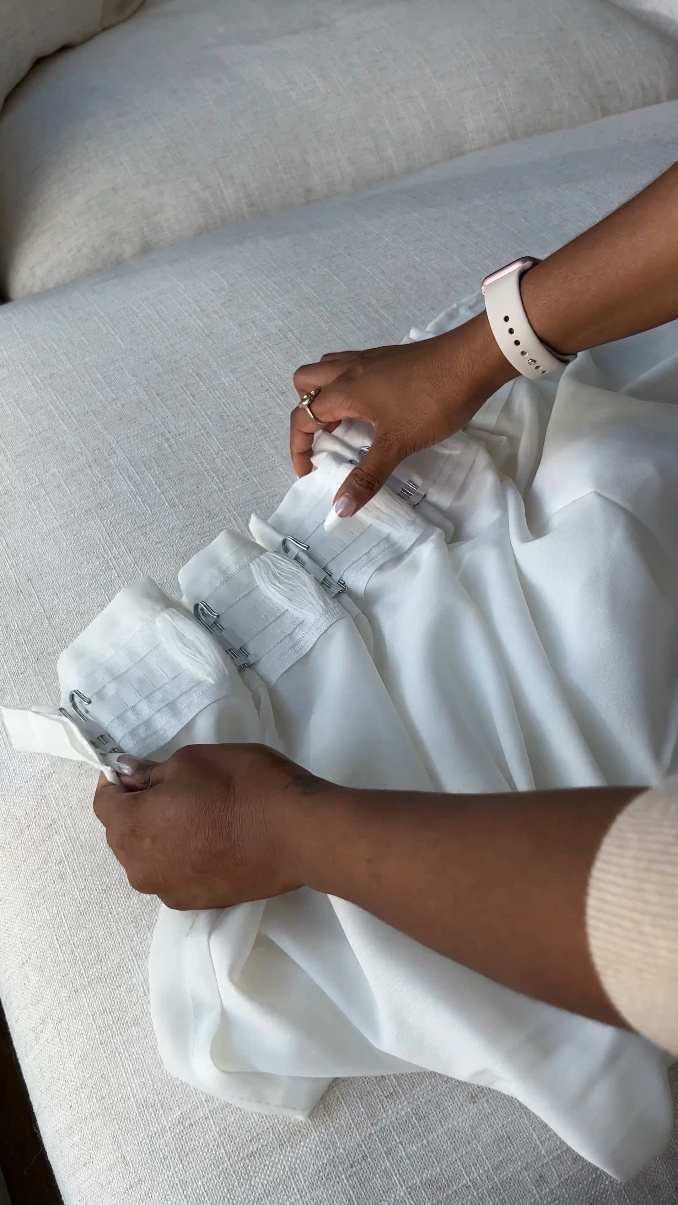 IKEA double pleated curtain details: ☁️

What i used: 

2 packs of the IKEA Hilja 
curtains in white, 118” long 

2 packs of the Riktig curtain hooks 

2 Vidga curtain tracks to fit the
 width of my living room wall.

1-2 packs of vidga gliders 
for curtain tracks  


#LTKhome