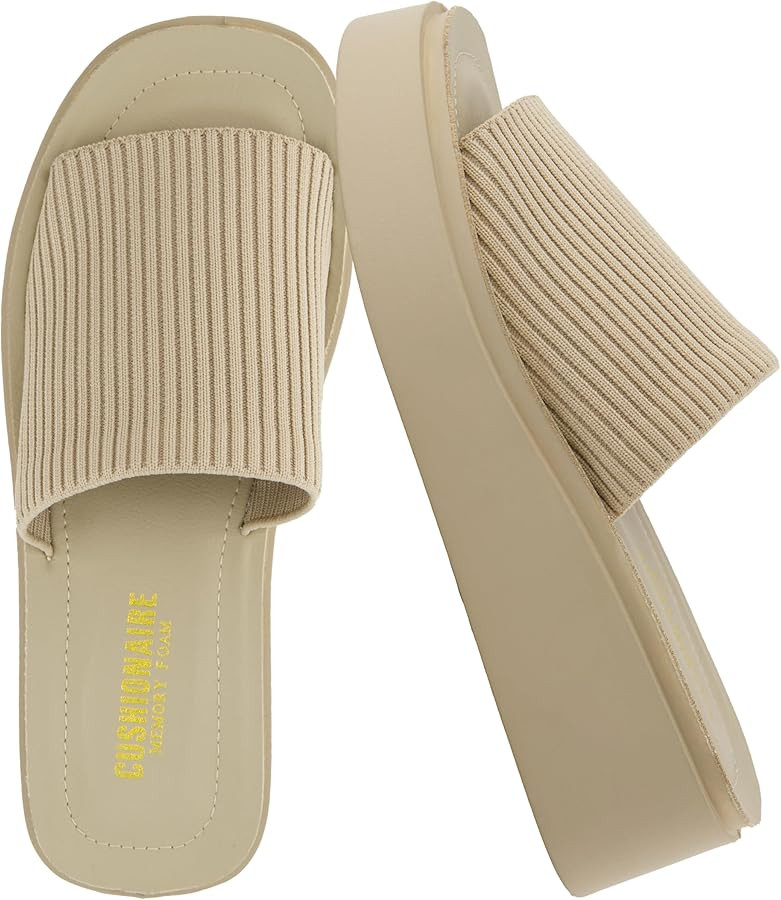 CUSHIONAIRE Pim Wedge Chunky Platform Womens Sandals with Firm Knit Upper & Memory Foam Summer Sa... | Amazon (US)