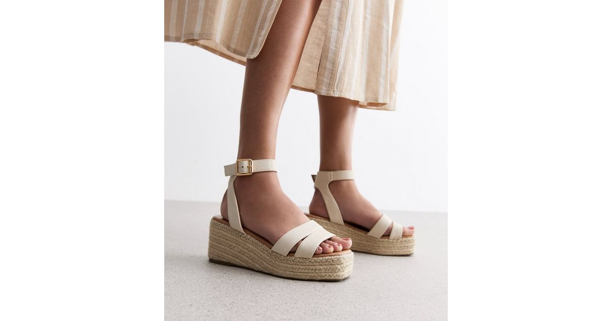 Wide Fit Off White Espadrille Flatform Sandals
						
						Add to Saved Items
						Remove from ... | New Look (UK)