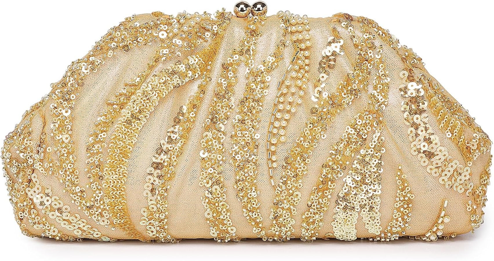 Sparkling Wedding Clutch Purses for Women Sequin Evening Bag and Dumpling Handbag for Bridal Prom | Amazon (US)