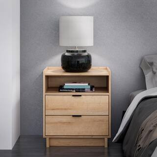 Prepac Simply Modern Natural Oak 2-Drawer 23.75 in. W Nightstand ODNR-1802-1 - The Home Depot | The Home Depot