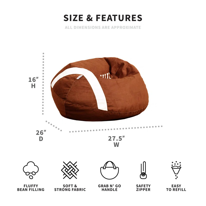 Big Joe Sports Ball Bean Bag Chair, Soft Polyester, 2.5 Feet | Wayfair North America