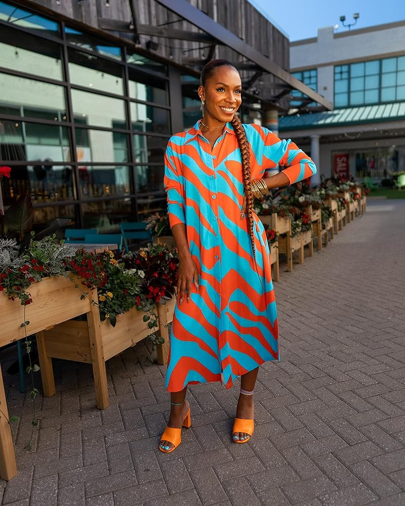 The Drop Women's Printed Button Down Shirt Dress by @victoriouslogan | Amazon (US)