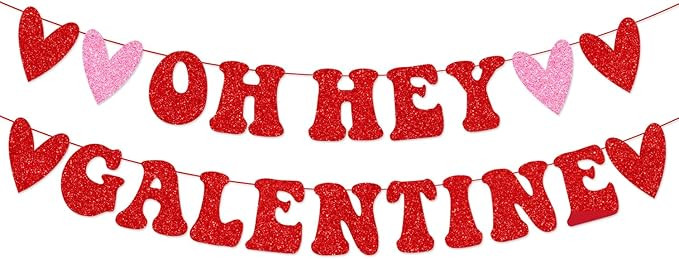 Oh Hey Galentine Banner for Galentines Day Decorations, Girl Ladies Funny Galentines Day Banner, ... | Amazon (US)