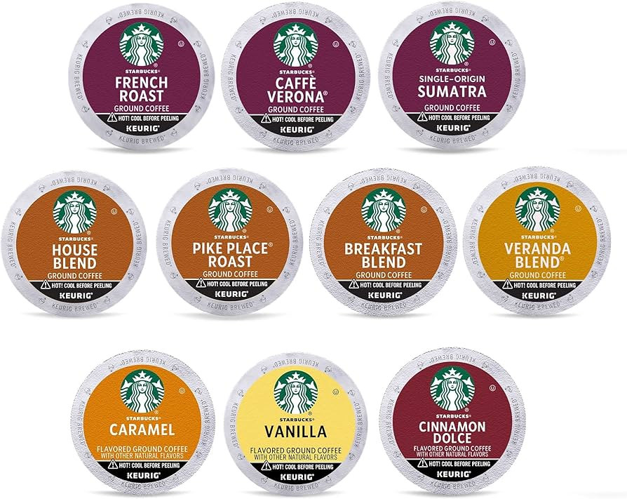 Starbucks K-Cup Coffee Pods—Starbucks Blonde, Medium, Dark Roast & Flavored Coffee—Variety Pa... | Amazon (US)