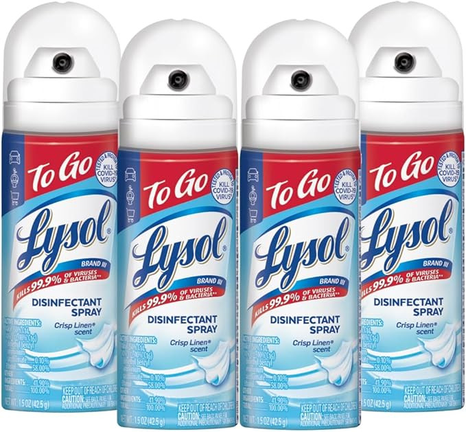 Lysol To Go Disinfectant Spray, Travel Size Sanitizing, For On-the-Go Disinfecting and Deodorizin... | Amazon (US)