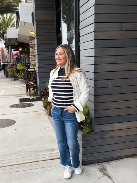 I have more than already gotten tons of wear out of this striped sweater! The jacket in under $100 & a classic. Sweater & jacket XS, jeans are 2 I cut the bottoms to show some ankle
.
.
2024 spring fashion, spring capsule wardrobe, 2024 clothing trends for women, grown women outfits, spring 2024 fashion, spring outfits 2024 trends, spring outfits 2024 trends women over 40, spring outfits 2024 trends women over 50, white pants, brunch outfit, summer outfits, summer outfit inspo, outfits with white pants,sandals, cute spring dress, cute spring dresses casual knee length, cute spring dresses short, petite fashion, petite pants, petite trousers, petite fashion over 50, effortlessly chic outfits, effortlessly chic outfits spring, spring capsule wardrobe 2024, spring capsule wardrobe 2024 travel





#LTKover40 #LTKshoecrush #LTKtravel #LTKbeauty #LTKstyletip #LTKunder100 #LTKSeasonal #LTKunder50
Follow my shop @Southbaydreamin on the @shop.LTK app to shop this post and get my exclusive app-only content!
#liketkit 
@shop.ltk
https://liketk.it/4F5fV
#LTKVideo #LTKSeasonal #LTKOver40 #LTKShoeCrush #LTKSaleAlert