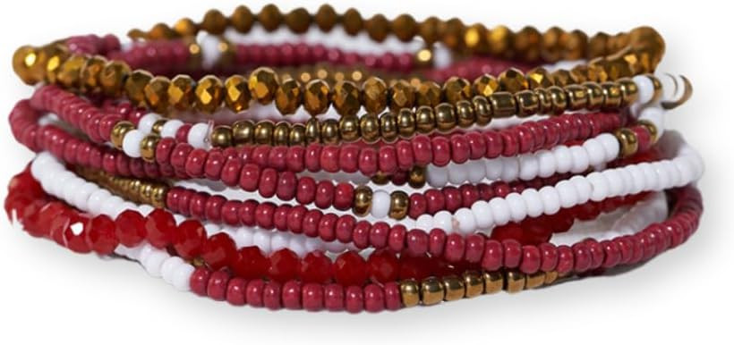 INK + ALLOY Game Day Bracelet Stacks, Beaded Bracelets for Football Gameday Outfits, Handmade Jew... | Amazon (US)