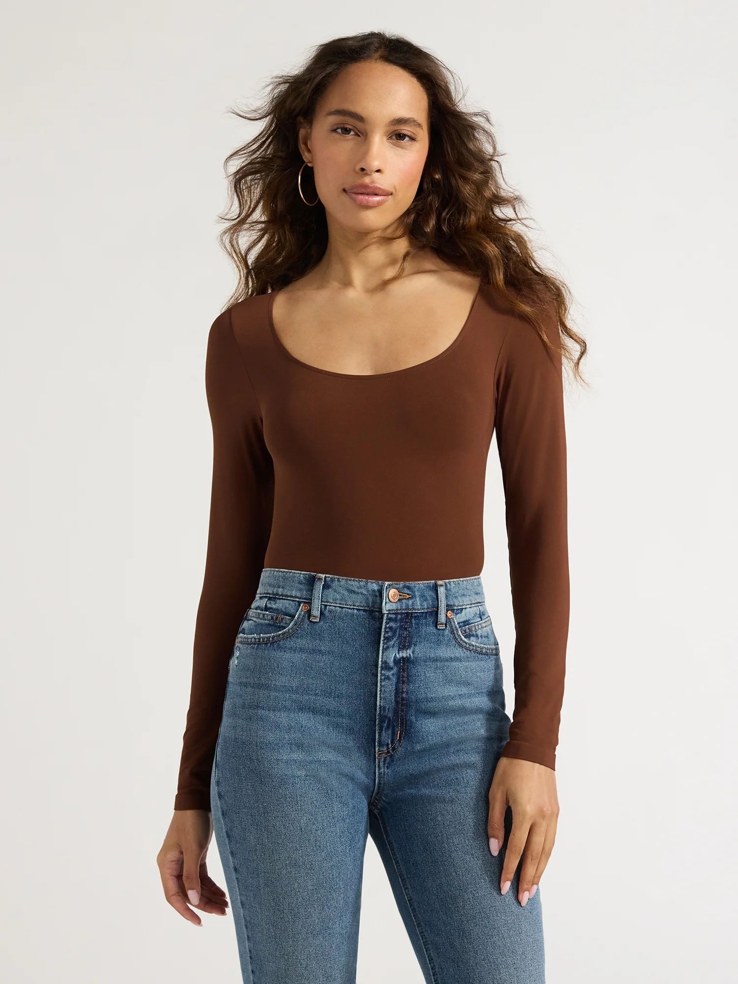 Sofia Jeans Women's Seamlessly Smoothing Scoop Neck Bodysuit, Sizes XS-2XL | Walmart (US)