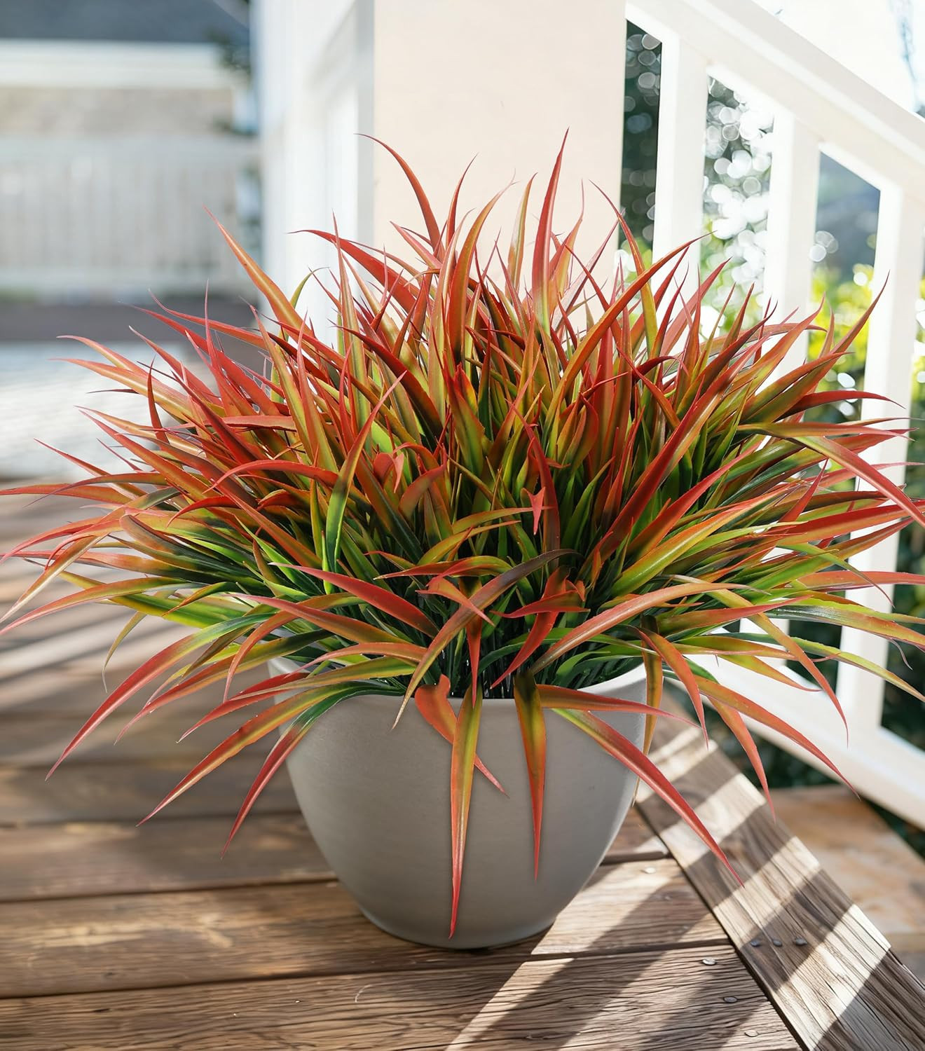 12Pcs Fake Plants Outdoor Artificial Plastic Grass Fall Decoration UV Resistant Faux Greenery Stems Bushes Outside Fake Plants for Planters Patio Porch Window Box Pathway Garden Home Decor | Amazon (US)