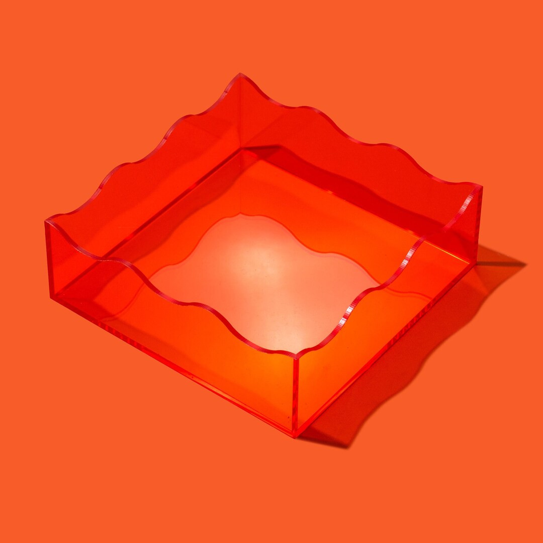 Orange Square Wavy Tray Napkin Holder Catch-all Tray Entryway Tray Home Decor - Etsy Canada | Etsy (CAD)