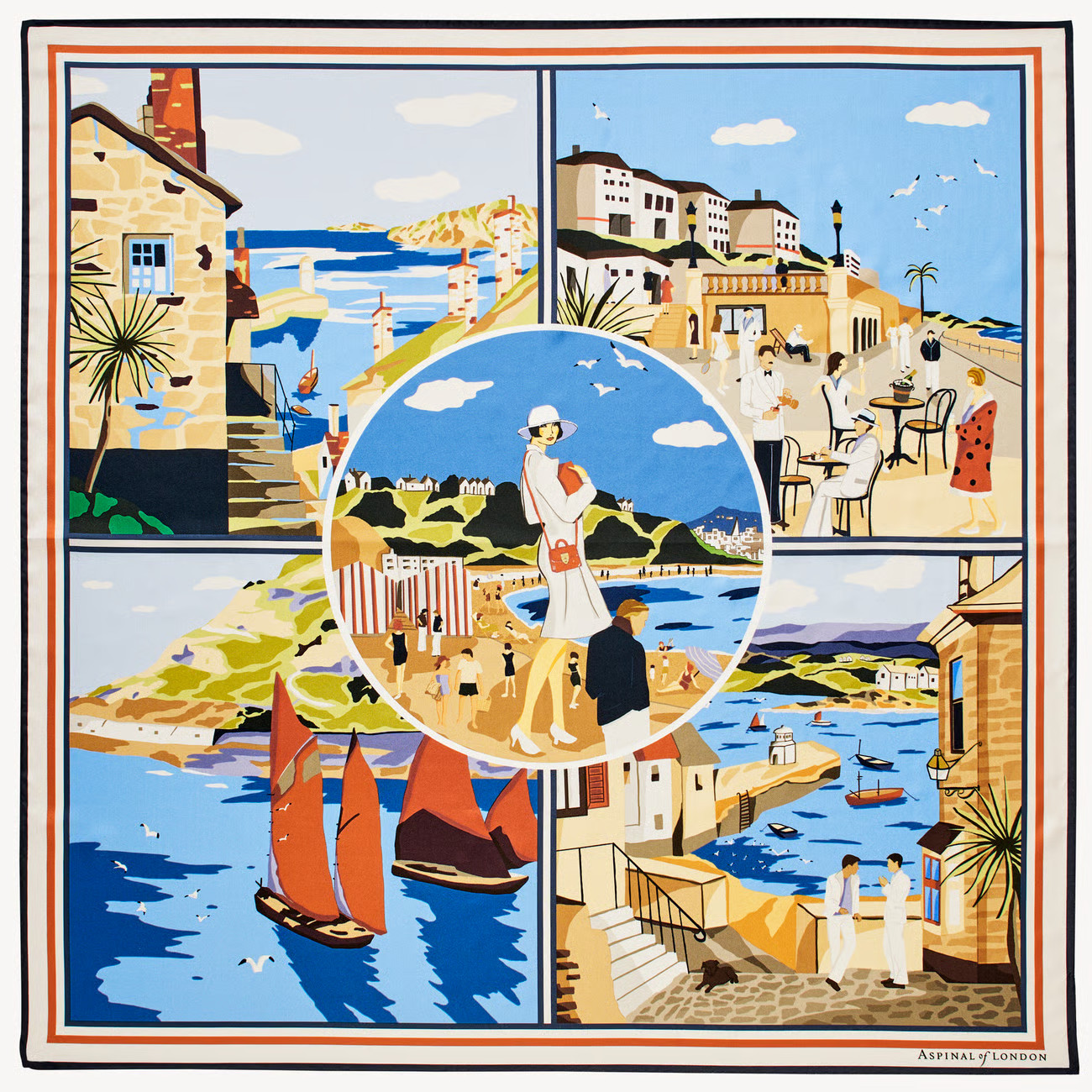 English Riviera Silk Scarf

        
            
            Multi-Coloured Pure Silk | Aspinal of London