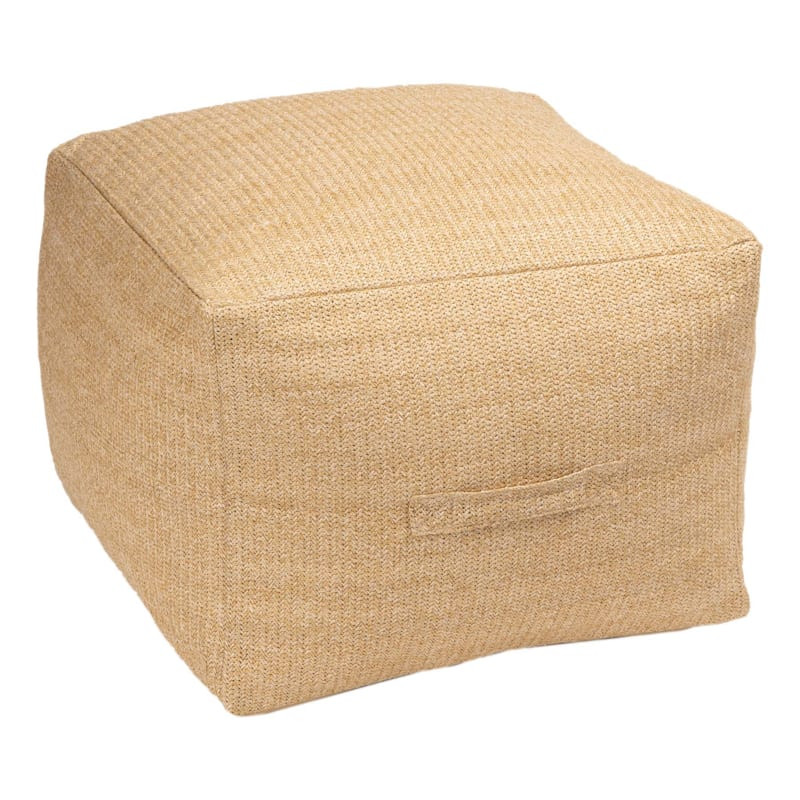 Brown Hermosa Outdoor Pouf, 20" | At Home