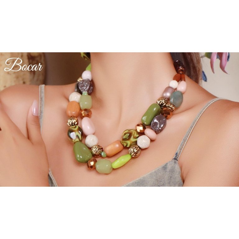 Bocar Chunky Necklaces for Women Trendy, 2 Layer Statement Necklace Fashion Collar Necklace, Hand... | Walmart (US)