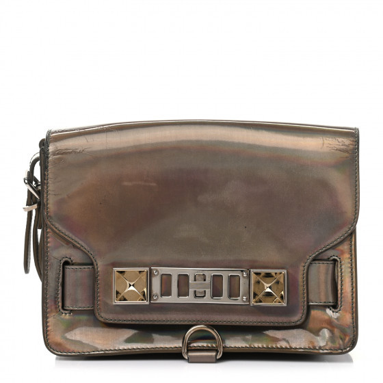 PROENZA SCHOULER Metallic Patent PS11 Wristlet Clutch Brown | Fashionphile