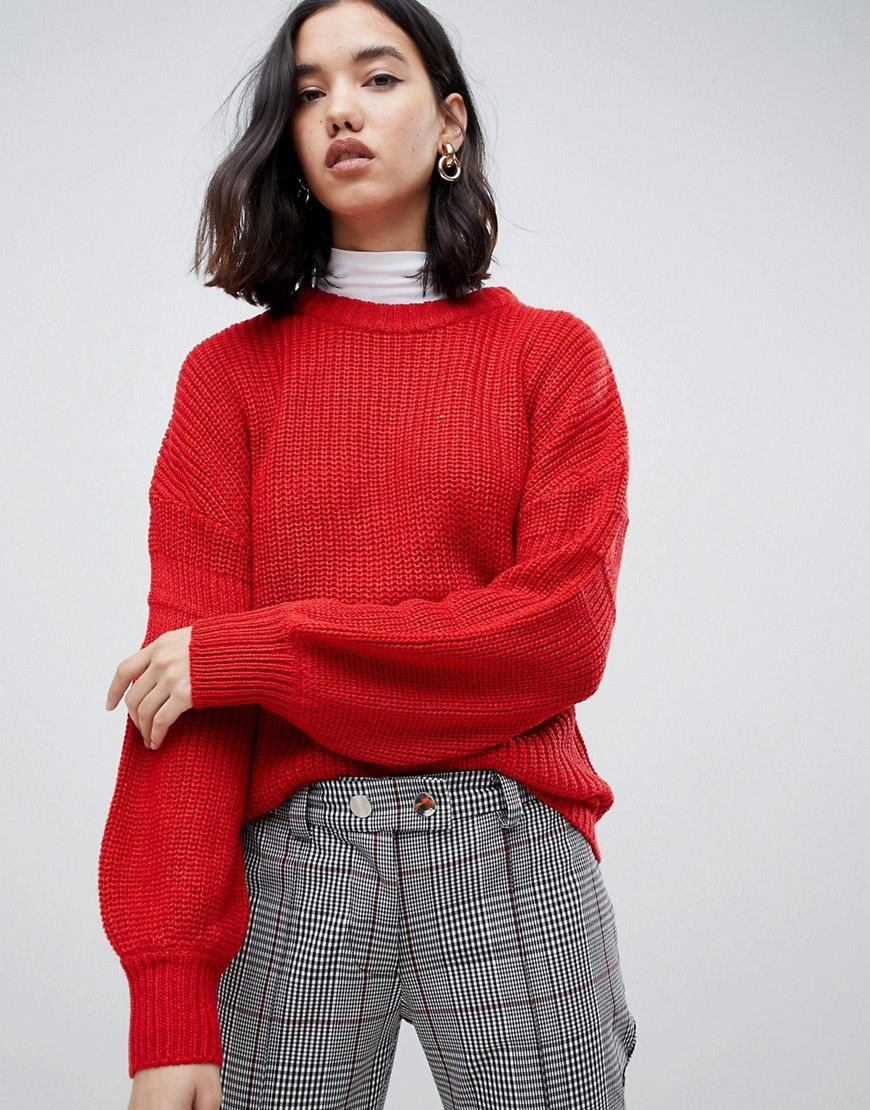 Gianni Feraud bell sleeve sweater - Red | ASOS US
