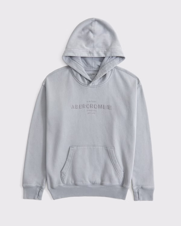 boys logo popover hoodie | boys tops | Abercrombie.com | Abercrombie & Fitch (US)
