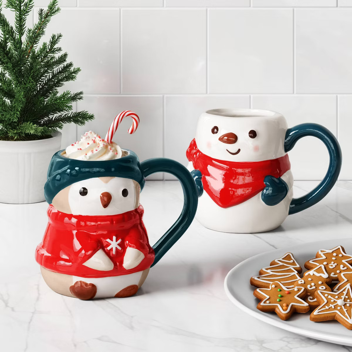 8 fl oz Christmas Earthenware Figural Mini Mug - Wondershop™ | Target