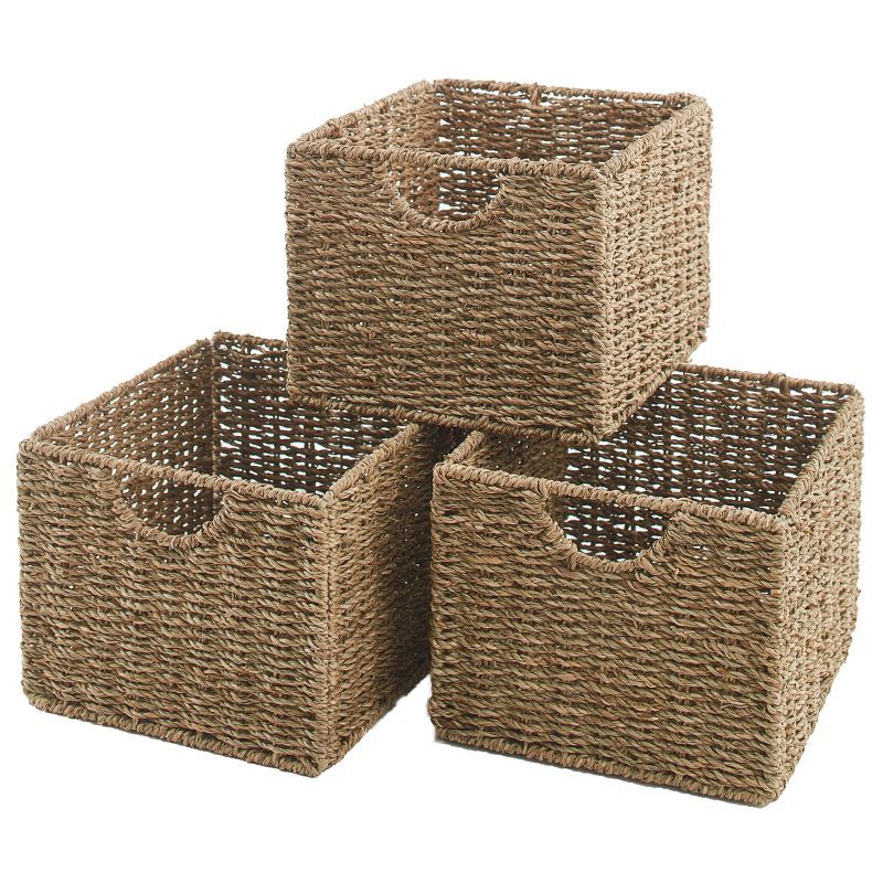 Lakeside Seagrass Cube Storage Home Organizer Baskets - Set of 3 | Target
