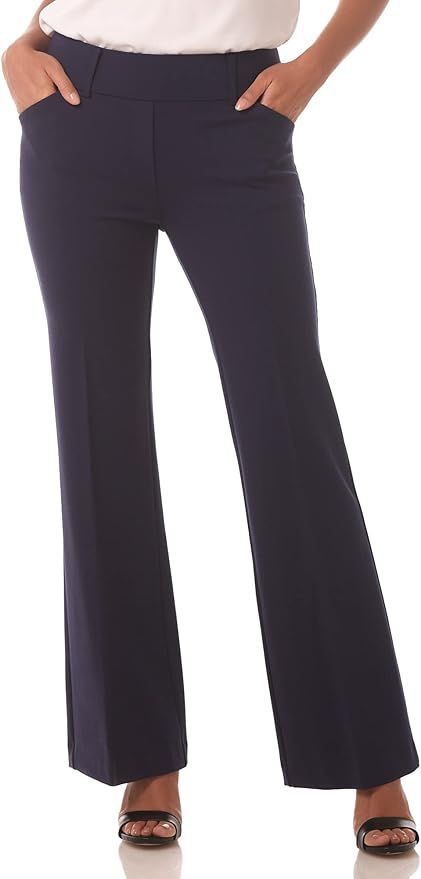 Rekucci Women's Secret Figure Pull-On Stretchy Wide Leg Dress Pant in Regular/Petite/Tall Fit | Amazon (US)