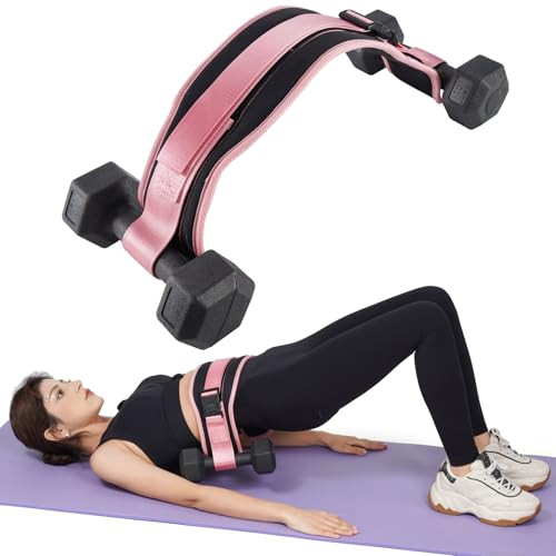 Hip Thrust Belt for Dumbbells, Kettlebells, Plates, Premium Booty Belt for Women/Men, Hip Thrust Band Resistant Padding for Hip Protection for Home Gym Accessories, Adjustable & Slip Resistant | Amazon (US)