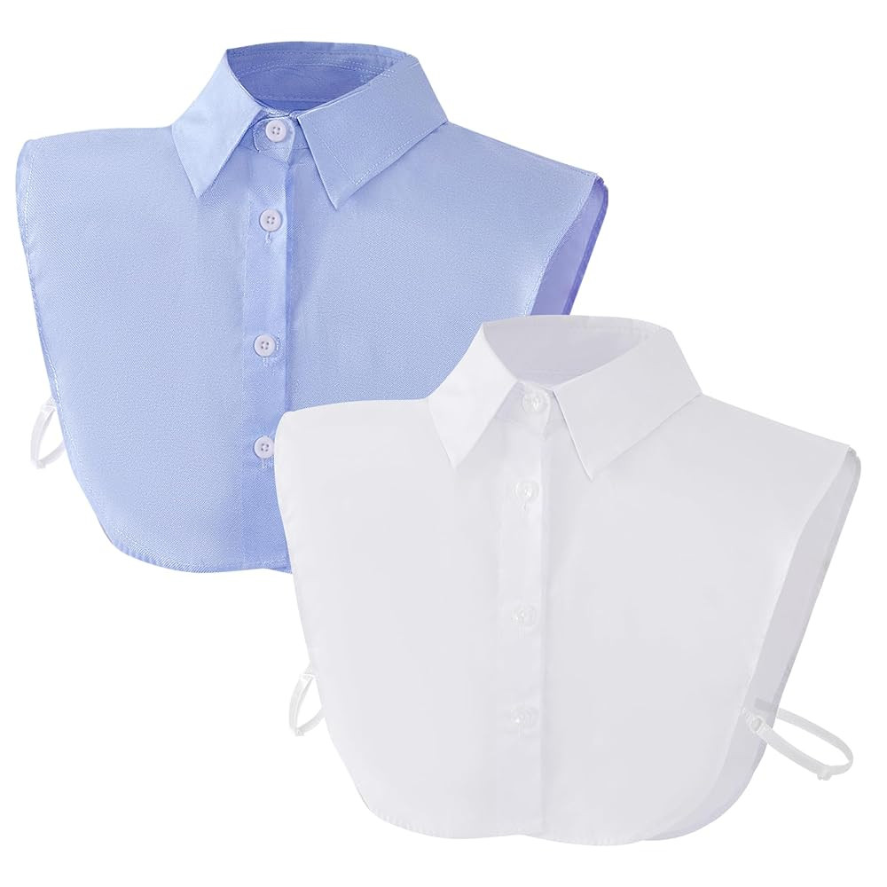 2 Pcs Fake Collar Detachable Dickey Collar Faux False Collar Half Shirts for Women Graduation Dai... | Amazon (US)